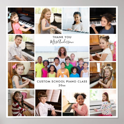 13 Fotocollage Muziekleraar Gepersonaliseerd cadea Poster (Voorkant)