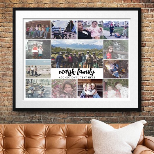 13 Fotocollage Optionele tekst -- Familie - wit Poster