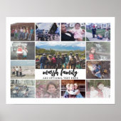 13 Fotocollage Optionele tekst -- Familie - wit Poster (Voorkant)