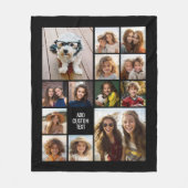 13 Fotocollageraster - aangepaste tekst kan zwart  Fleece Deken (Voorkant)