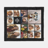 13 Fotocollageraster - aangepaste tekst kan zwart  Fleece Deken (Voorkant (Horizontaal))