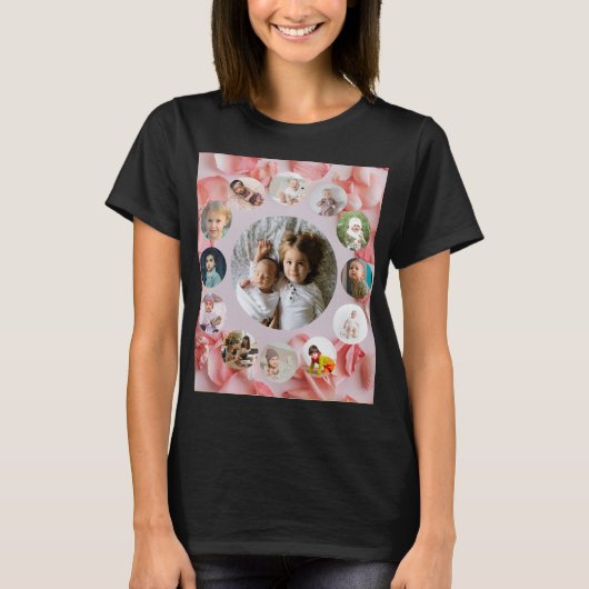 13 Foto's collage Persoonlijke naam rosy T-shirt (Voorkant)