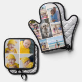 13 Fotosjabloon gepersonaliseerd Ovenwant & Pannenlap Set (Voorkant / Achterkant)