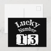 13 - Gelukkig Nummer 13 Geluk Briefkaart (Voorkant / Achterkant)