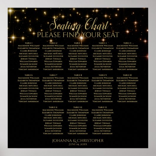 13 Grafiek met voetzoolzegels voor bruiloft Poster (Voorkant)