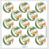 13 green orange team colors volleyball players sticker (Vel)