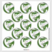 13 green volleyball stickers one for each athlete (Vel)