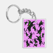 13 Het irriteren van de zwarte Katten die Magisch Sleutelhanger (Voorkant Links)