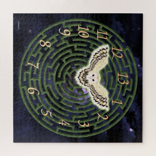 13-Hour Maze and Owl Fantasy Art Legpuzzel (Horizontaal)