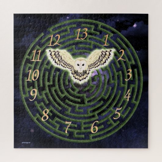 13-Hour Maze and Owl Fantasy Art Legpuzzel (Verticaal)