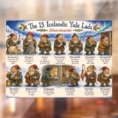 13 IJslandse Kerstmannen Kerst reykjavik Raamsticker (Vel 2)