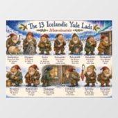 13 IJslandse Kerstmannen Kerst reykjavik Raamsticker (Vel)