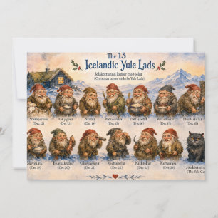 13 IJslandse Yule Lads Kerstmis in IJsland Bedankkaart