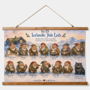 13 IJslandse Yule Lads Kerstmis in IJsland Hangend Wandkleed