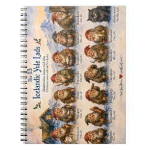 13 IJslandse Yule Lads Kerstmis in IJsland  Notitieboek