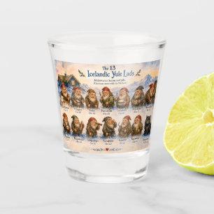 13 IJslandse Yule Lads Kerstmis in IJsland Shot Glas