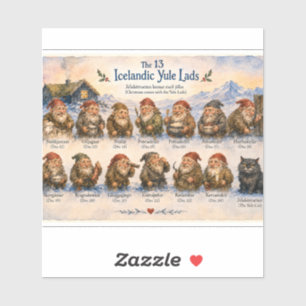 13 IJslandse Yule Lads Kerstmis in IJsland Sticker