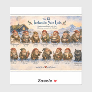 13 IJslandse Yule Lads Kerstmis in IJsland Sticker