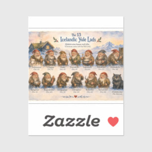 13 IJslandse Yule Lads Kerstmis in IJsland Sticker