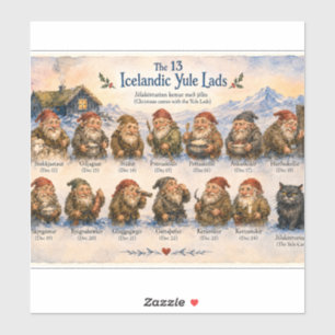 13 IJslandse Yule Lads Kerstmis in IJsland Sticker