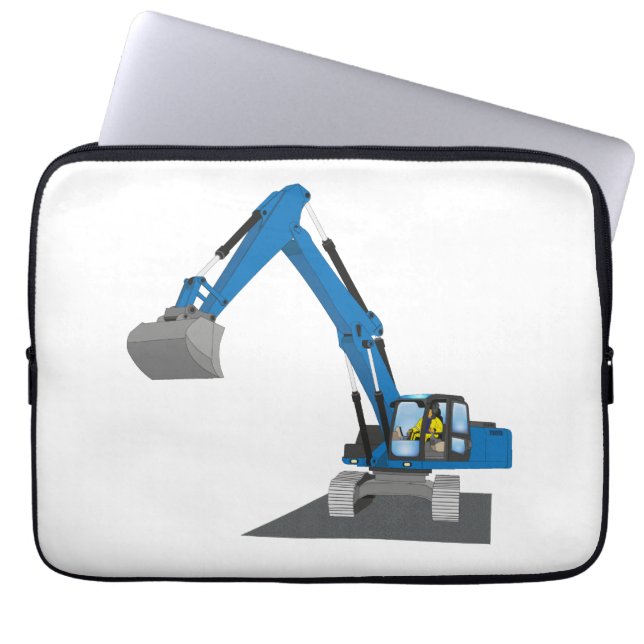 13-inch laptop blauer Kettenbagger Sleeve (Voorkant)
