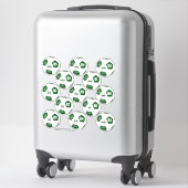 13 individueel gepersonaliseerde groene witte voet sticker (Koffer)