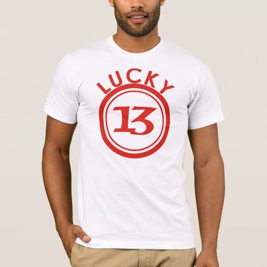 13 is het geluksgetal t-shirt (Voorkant)