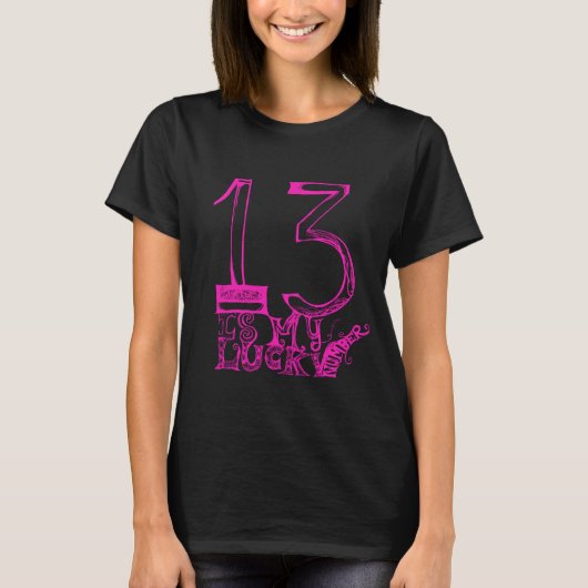 13 Is Mijn Geluksgetal T-shirt (Voorkant)