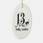 13 is mijn geluksnummer+cat keramisch ornament (Rechts)