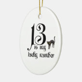 13 is mijn geluksnummer+cat keramisch ornament (Links)