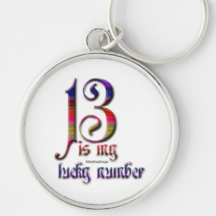 13 is mijn Lucky Number-Color Sleutelhanger