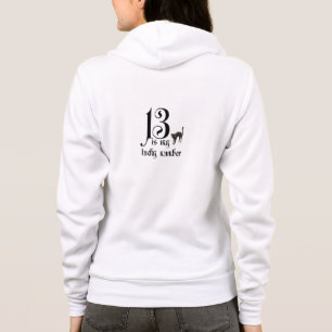 13 is mijn Lucky Number/met zwarte kat Hoodie