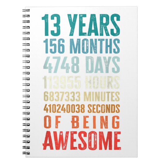 13 jaar 156 maanden Geweldige 13e verjaardag Notitieboek (Voorkant)
