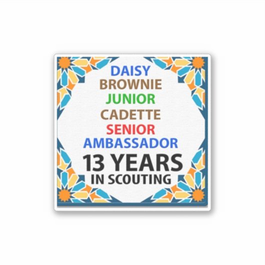 13 jaar bij couting Sticker (Voorkant)