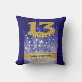 13 Jaar CUSTOM NAAM 12 Stap Jubileum Groot Nummer Kussen