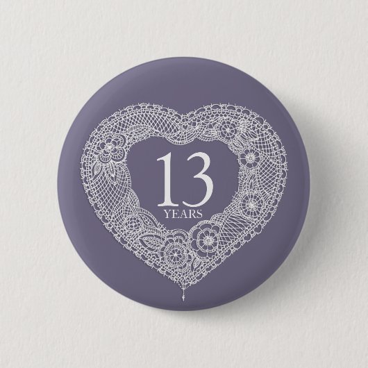 13 jaar durende bruiloft ronde button 5,7 cm (Voorkant)