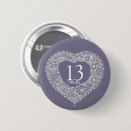 13 jaar durende bruiloft ronde button 5,7 cm