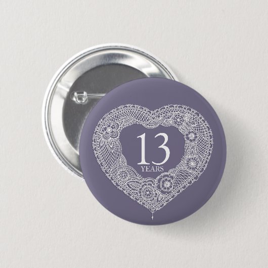 13 jaar durende bruiloft ronde button 5,7 cm (Voorkant /achterkant)