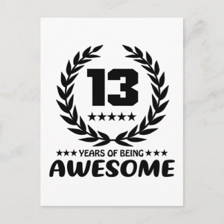 13 jaar geweldig zijn briefkaart