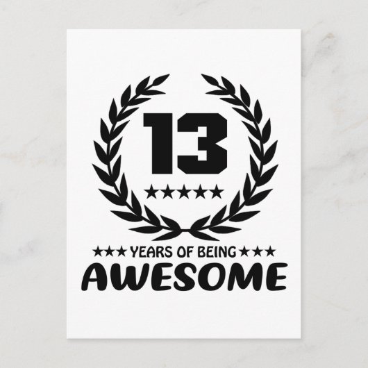 13 jaar geweldig zijn briefkaart (Voorkant)