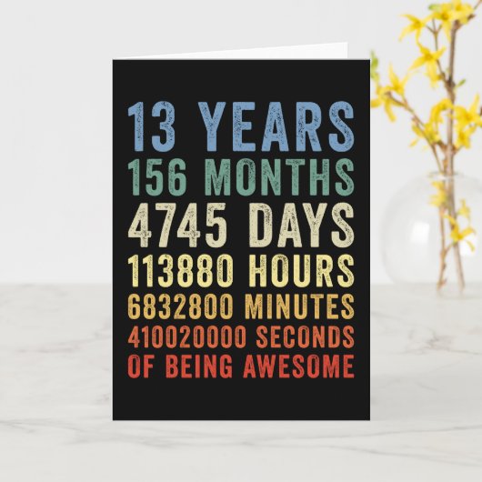 13 jaar Geweldige Koeldag Kaart (Gele Bloem)