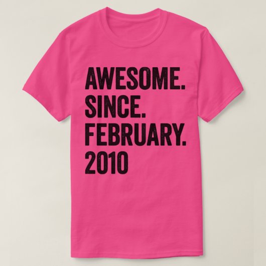 13 jaar Geweldige sinds februari 2010 13e verjaard T-shirt (Design voorkant)