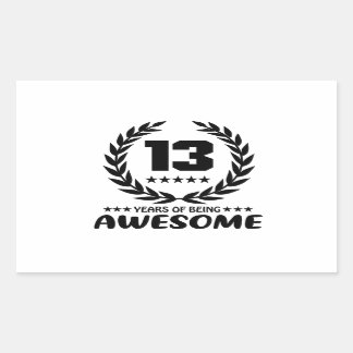13 jaar Geweldige zijn Rechthoekige Sticker
