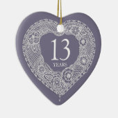 13 jaar hartfoto ter gelegenheid van de verjaardag keramisch ornament (Rechts)