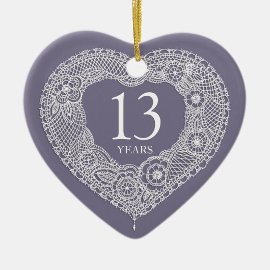 13 jaar hartfoto ter gelegenheid van de verjaardag keramisch ornament (Voorkant)