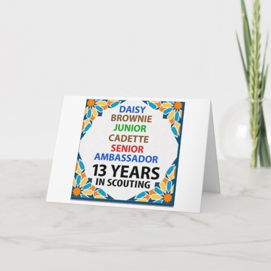 13 jaar Kaart voor het maken van gelukwensen (Voorkant)