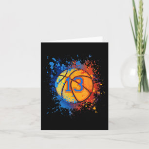 13 jaar oud 13e verjaardag basketbal cadeau voor j kaart