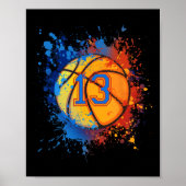 13 jaar oud 13e verjaardag basketbal cadeau voor j poster (Voorkant)