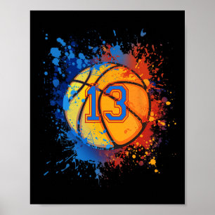 13 jaar oud 13e verjaardag basketbal cadeau voor j poster