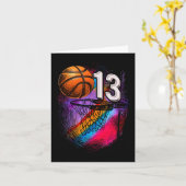 13 Jaar Oud 13e Verjaardag Basketbal Officiële Tie Kaart (Gele Bloem)